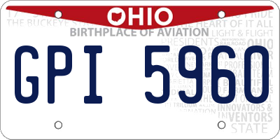 OH license plate GPI5960