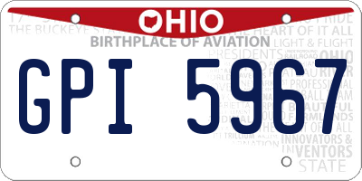 OH license plate GPI5967
