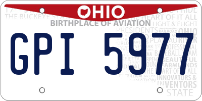 OH license plate GPI5977