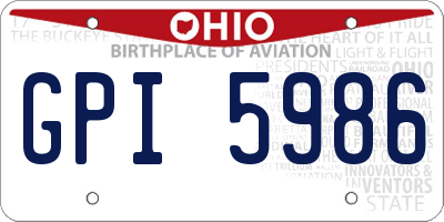 OH license plate GPI5986