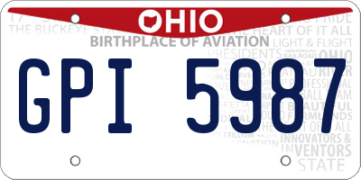 OH license plate GPI5987