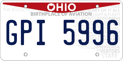 OH license plate GPI5996