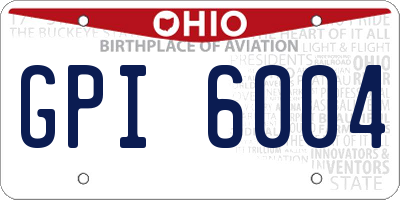 OH license plate GPI6004