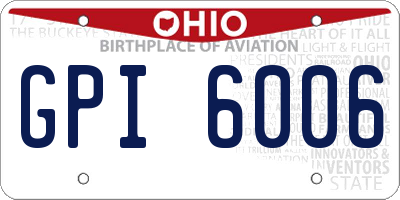 OH license plate GPI6006