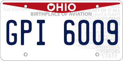 OH license plate GPI6009