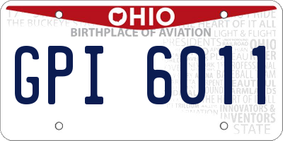 OH license plate GPI6011