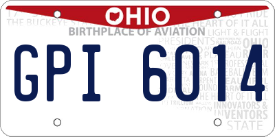 OH license plate GPI6014