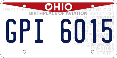 OH license plate GPI6015