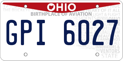 OH license plate GPI6027