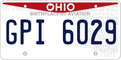 OH license plate GPI6029