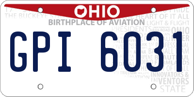 OH license plate GPI6031