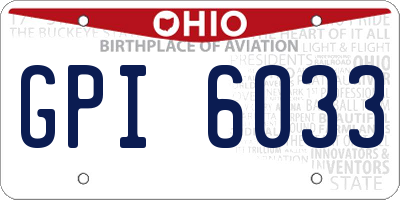 OH license plate GPI6033