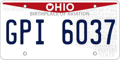 OH license plate GPI6037