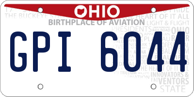 OH license plate GPI6044