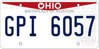 OH license plate GPI6057