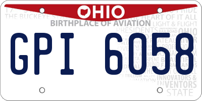 OH license plate GPI6058