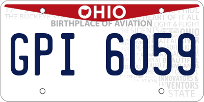 OH license plate GPI6059