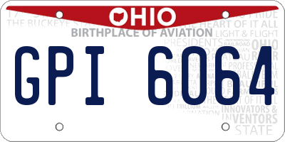OH license plate GPI6064