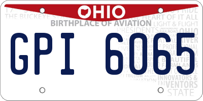 OH license plate GPI6065