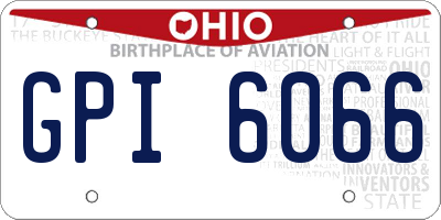 OH license plate GPI6066