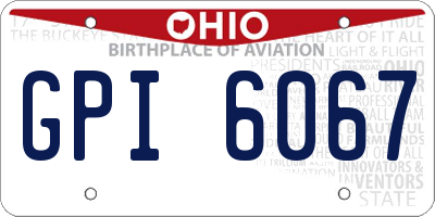 OH license plate GPI6067