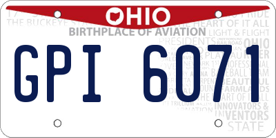 OH license plate GPI6071