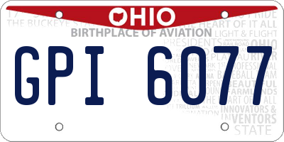 OH license plate GPI6077