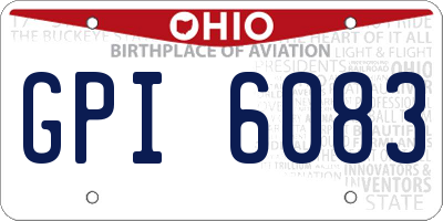 OH license plate GPI6083