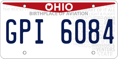 OH license plate GPI6084
