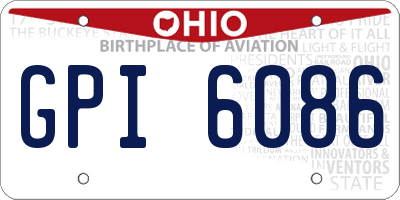 OH license plate GPI6086