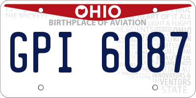 OH license plate GPI6087