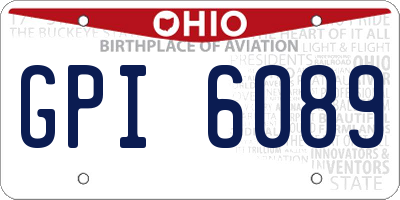 OH license plate GPI6089