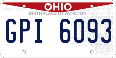 OH license plate GPI6093