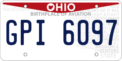 OH license plate GPI6097