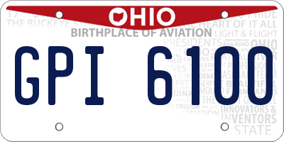 OH license plate GPI6100