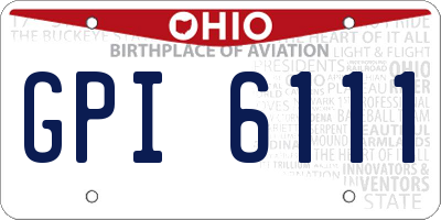 OH license plate GPI6111