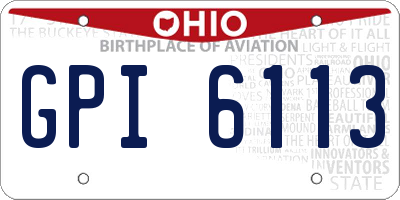 OH license plate GPI6113