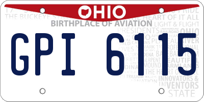 OH license plate GPI6115