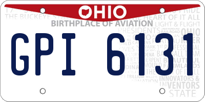 OH license plate GPI6131