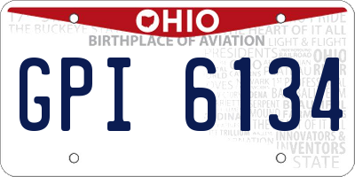 OH license plate GPI6134