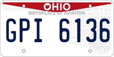 OH license plate GPI6136