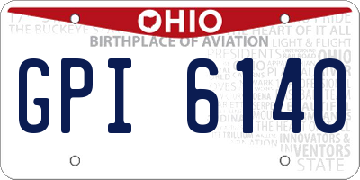 OH license plate GPI6140