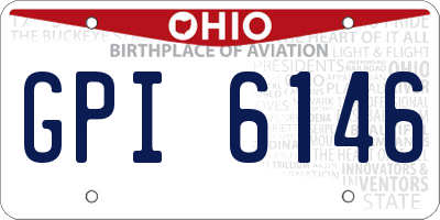 OH license plate GPI6146