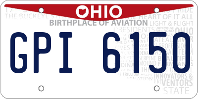 OH license plate GPI6150