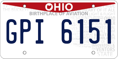 OH license plate GPI6151