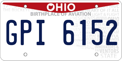 OH license plate GPI6152
