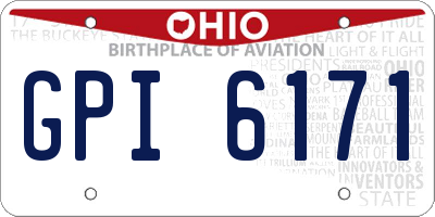 OH license plate GPI6171