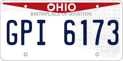 OH license plate GPI6173
