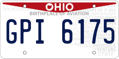 OH license plate GPI6175