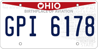 OH license plate GPI6178